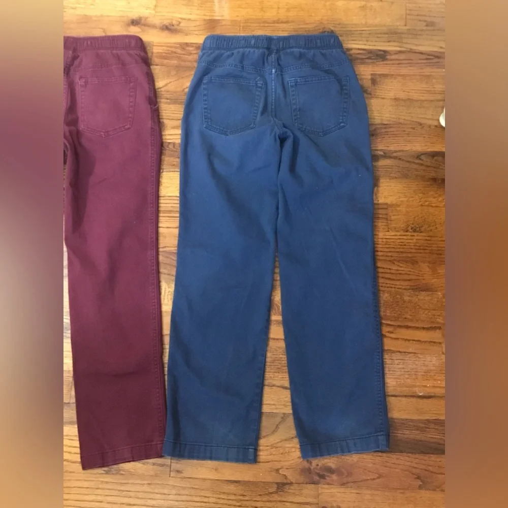 Wonder Nation Burgundy / Navy Blue School Uniform Pants  Large  Elastic Waist